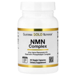 California Gold Nutrition, комплекс с NMN, транс-ресвератролом, фитосомным комплексом кверцетина, апигенином и лютеолином, 60 вегетарианских капсул