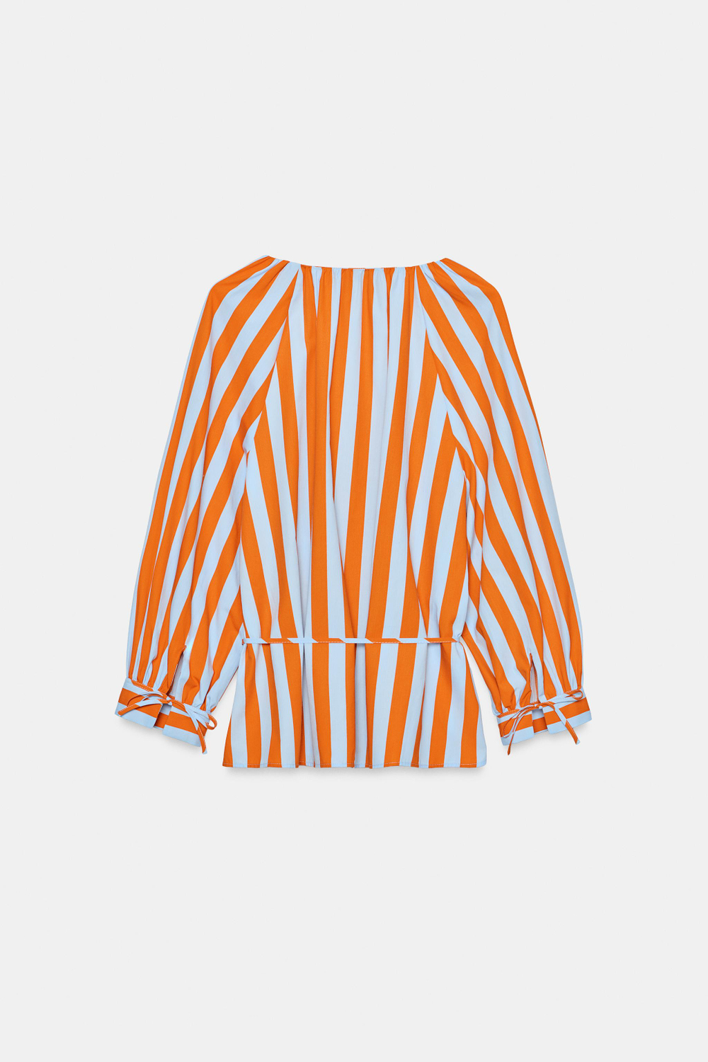 РУБАШКА В ПОЛОСКУ С ТОНКИМ ПОЯСОМ — ZARA