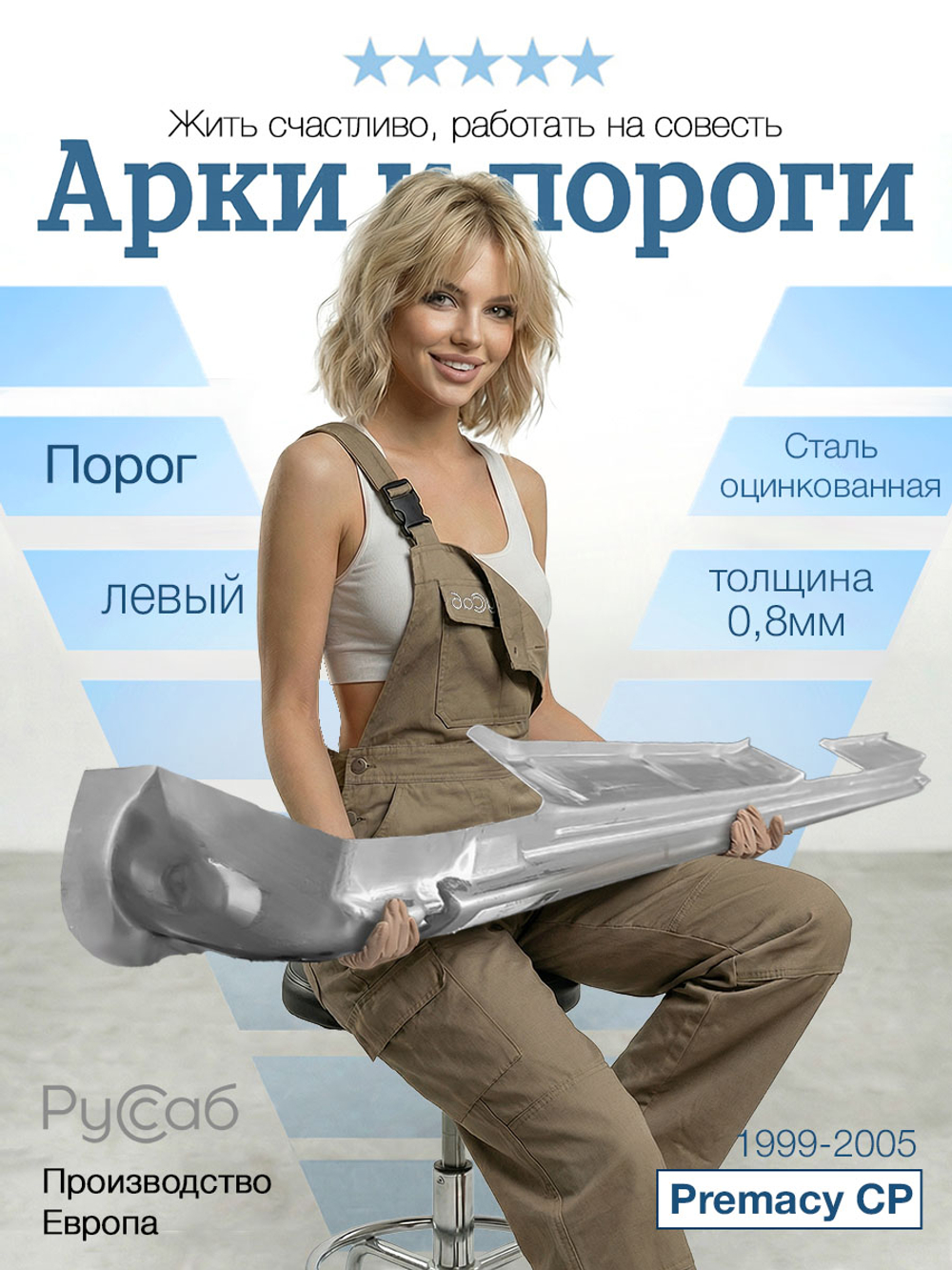 Порог левый Mazda Premacy CP 1999-2005 (Potrykus)