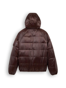 Куртка утеплённая Alpha Laughlin Hooded Puffer (коричневая - cocoa) — вид сзади