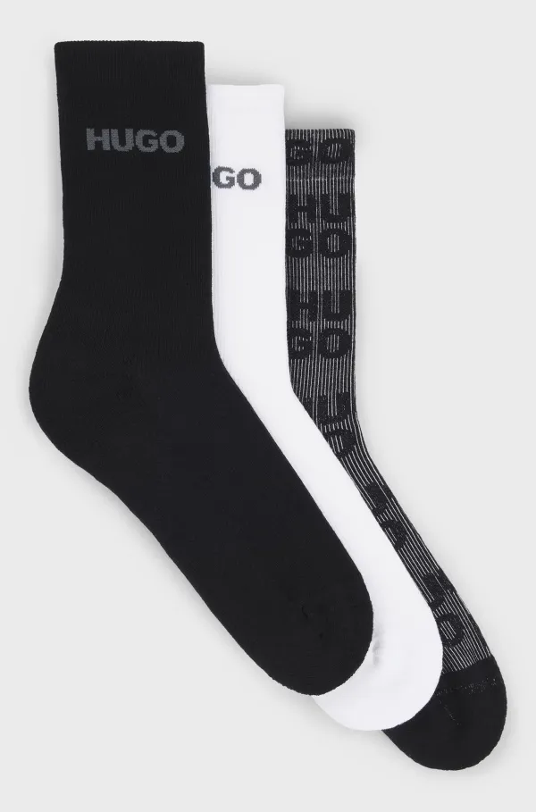 Носки (3 пары) мужские HUGO 3P QS LOGO RIB CC
