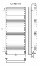 Полотенцесушитель водяной Terminus Рид П16 500х1200