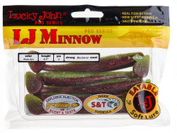 Виброхвосты съедобные LJ Pro Series MINNOW 4.4in (11,1 см), цв. T44, 5 шт.