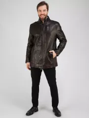 Кожаная куртка демисезонная пальто