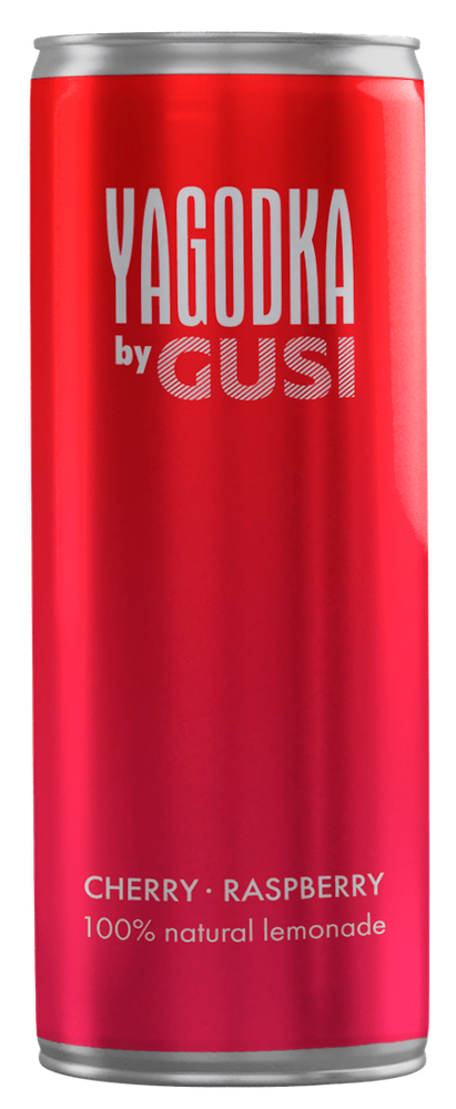Газированный напиток Гуси Ягодка Черри, Распберри / Gusi Yagodka Cherry, Raspberry 0.33 - банка