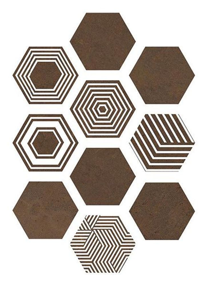 Керамогранит PIER17 Hexa Copper (10 вариаций рис.)
