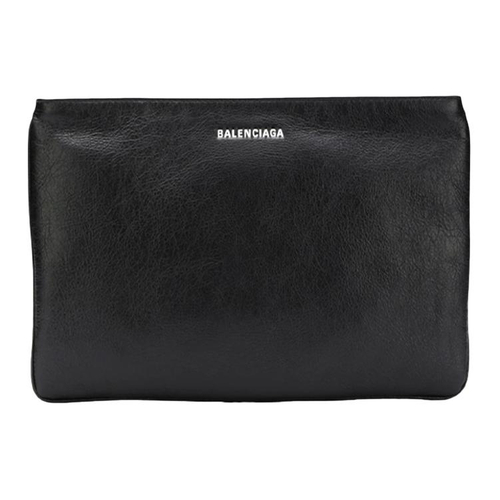 Balenciaga Leather Clutch Women"s Black