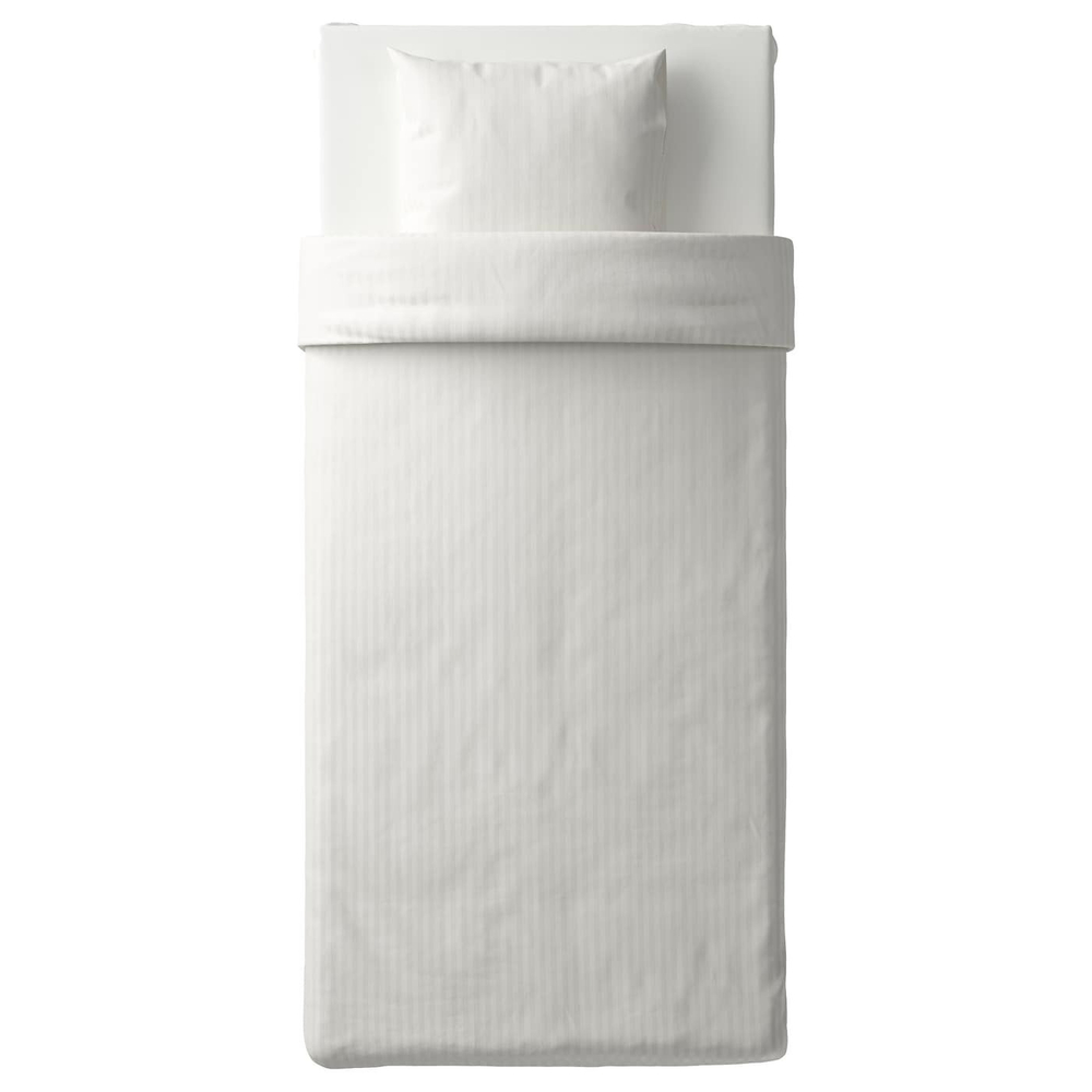 IKEA NATTJASMIN  (ИКЕА НАТТЙАСМИН)  -  Пододеяльник и наволочка, белый, 150x200/50x60 см