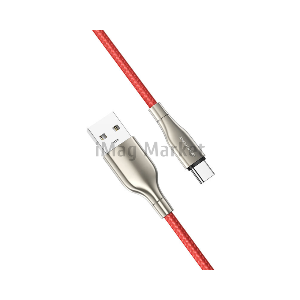 Зарядный кабель Borofone BX45, USB-A - Type-C, 3A, 15W, 1 м, красный