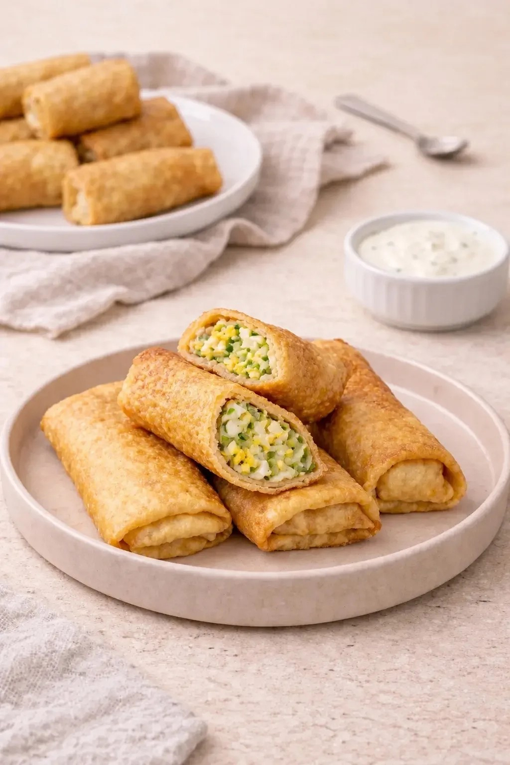 Фермерские блины с зеленым луком и яйцом