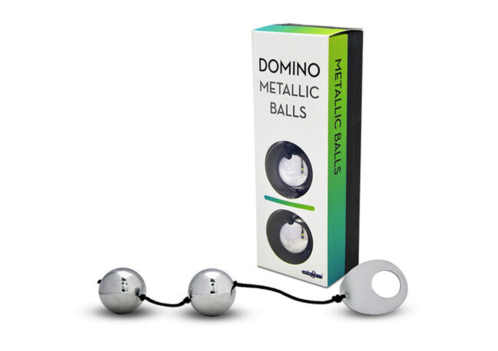 Вагинальные шарики металлические Domino Metallic Balls (серебристые) (Цвет: Серебристый)