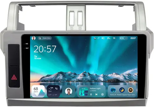 Магнитола для Toyota Land Cruiser Prado 150 2014-2017 (рамка тип 1) - Teyes CC4 монитор 10.36" 2K QLED на Android 14, Быстрейшая, Snapdragon 680, DSP, CarPlay, 4G SIM-слот