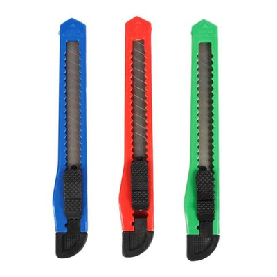Нож канцелярский 9 мм (Комплект 12шт.)