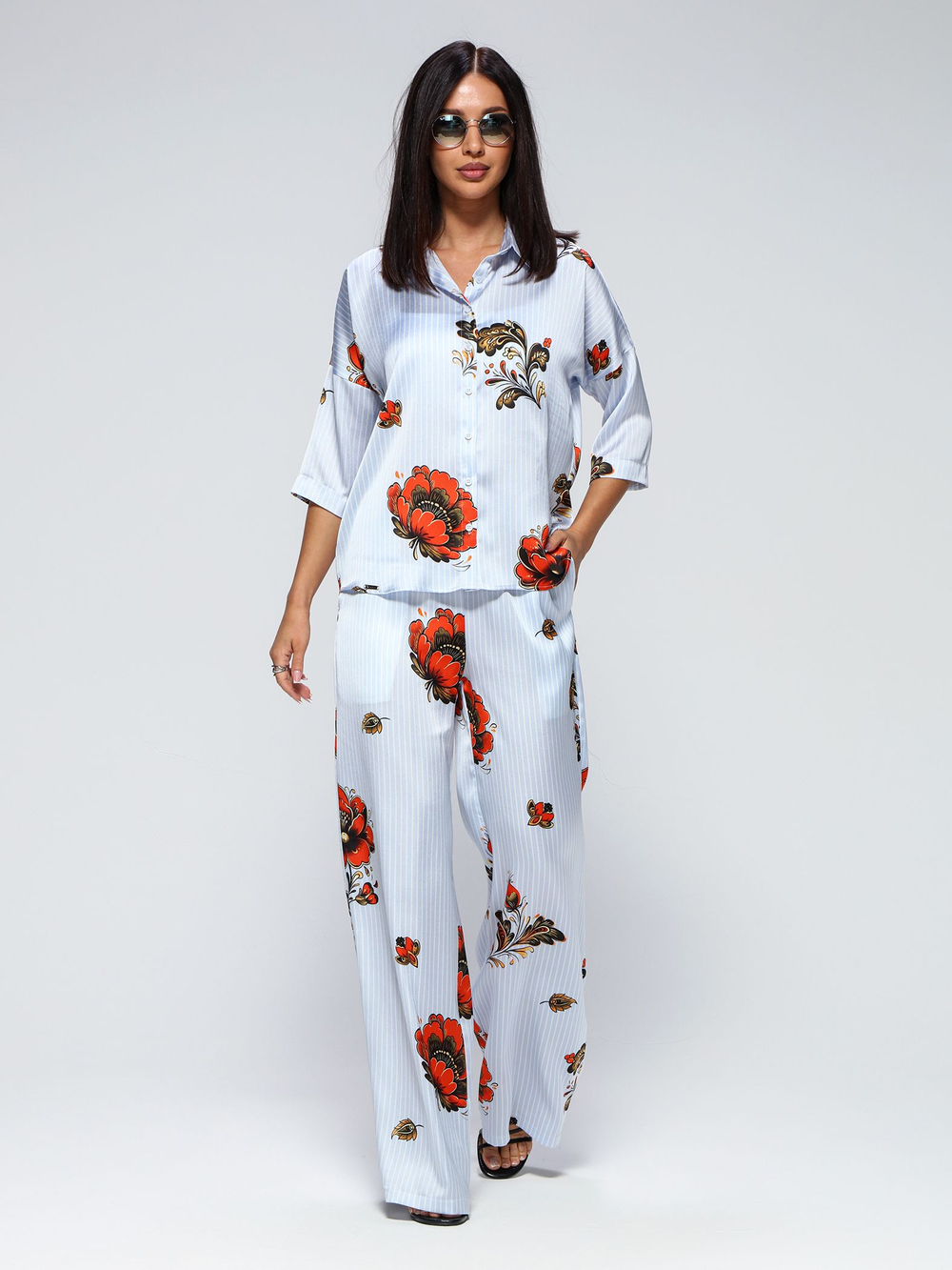 Костюм летний шелковый "ART SILK", 713.9054.09.15, цвет голубая хохлома
