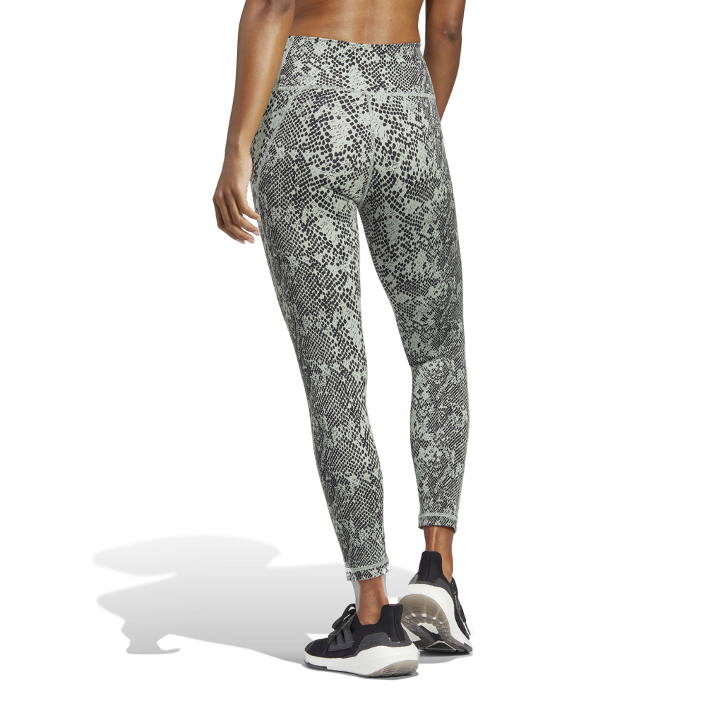 Женские теннисные брюки adidas Optime Stash Pocket Training Animal Print Tight Women - Lightgrey, Black