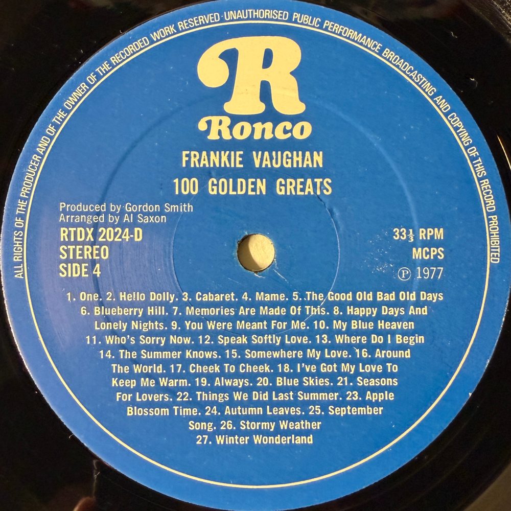 Frankie Vaughan ‎– 100 Golden Greats 2LP (Англия 1977г.)