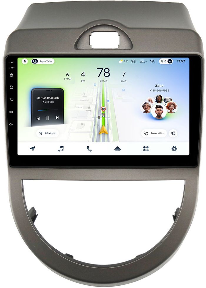 Магнитола для KIA Soul 1 2008-2011 - Teyes CC4L-DTS монитор 9" IPS, Android 14, Быстрая, Snapdragon 662, CarPlay, 4G SIM-слот