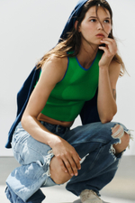 ТОП ИЗ ТРИКОТАЖА С КОНТРАСТНОЙ ОКАНТОВКОЙ — ZARA