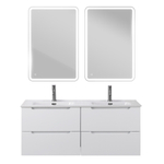 Тумба BelBagno ETNA-1200-4C-SO-2-BL с 2-й раковиной BelBagno BB1200-2-ETL, Bianco Lucido