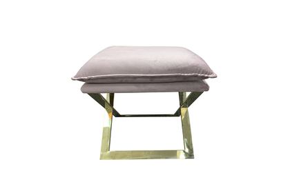 Пуф велюровый 46x45x47см Garda Decor розовый на золотыx опораx