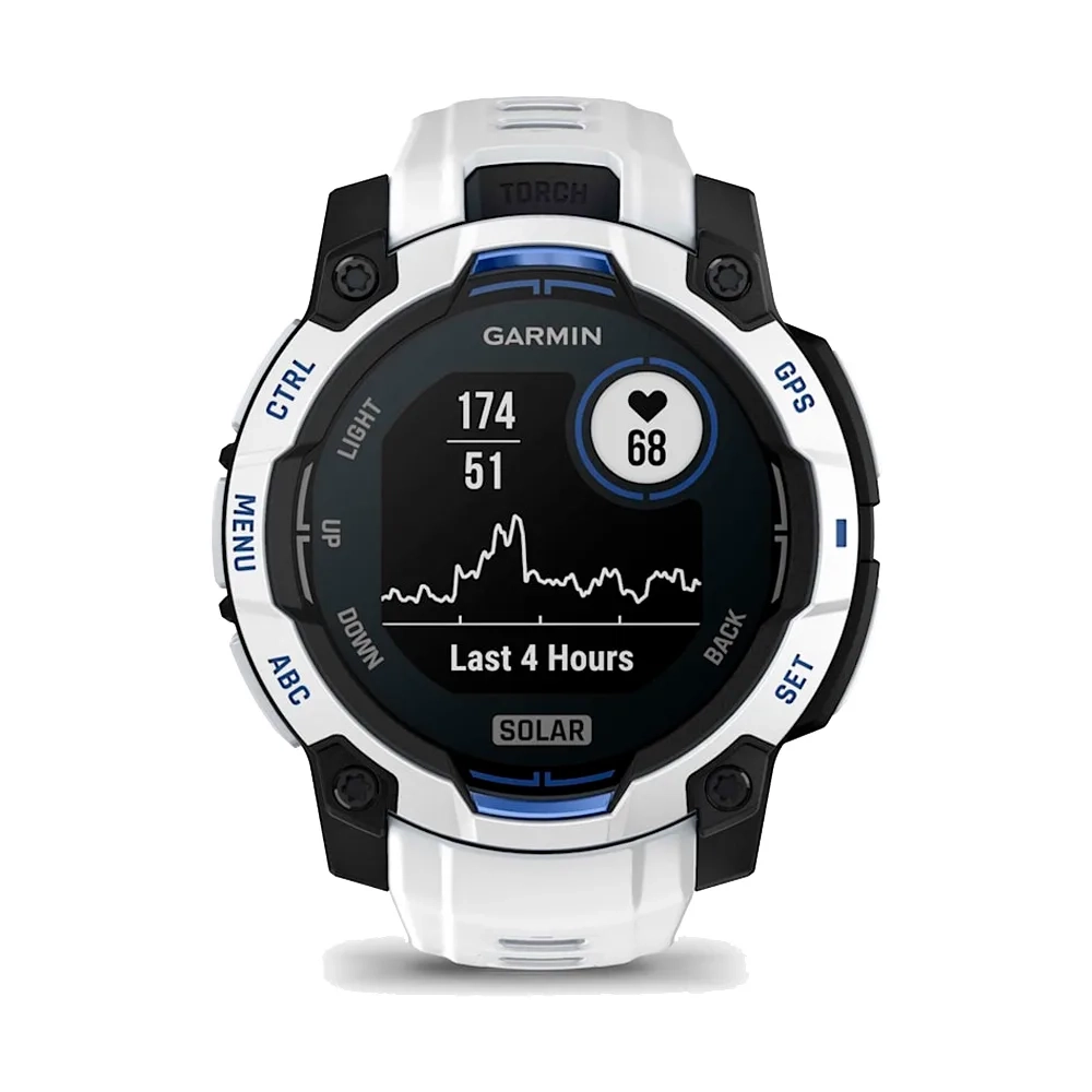 Умные часы Garmin Instinct 3, 45mm, Solar Whitestone with Whitestone/Bolt Blue Band (010-02934-03)