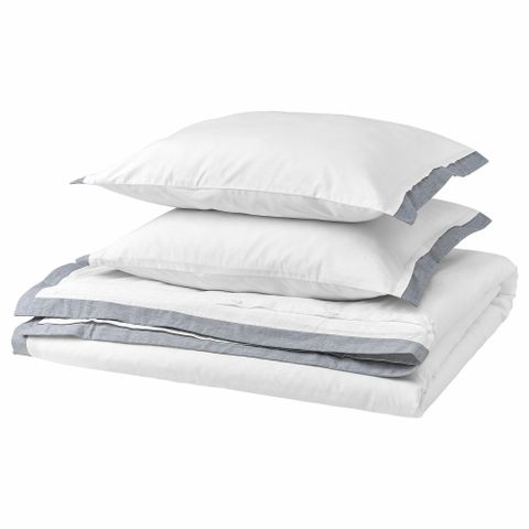 Комплект постельного белья IKEA TATELSMYGARE (ТАТЕЛСМИГАРЕ), Двуспальный, Белый, 240x220, 50x80 см