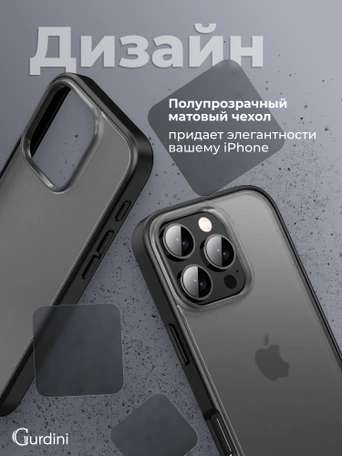 Чехол накладка iPhone 16 Pro Max 6.9" Gurdini Shockproof Case Black