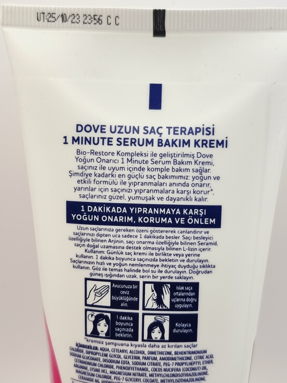 Крем-сыворотка для волос Dove Ultra Care 1 минутный интенсивный восстанавливающий  для повреждённых волос 170 мл (Турция)