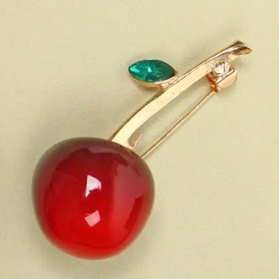 Брошь «GOLD Podarok», Вишенка, цвет как на фото, 5*2см (символ Красоты и Удачи)