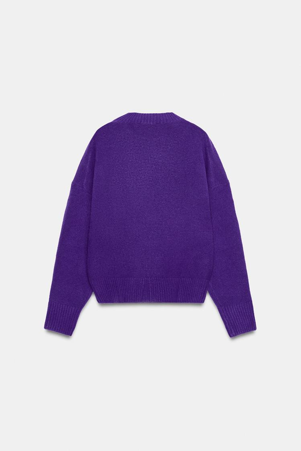 ZARA МЯГКИЙ ТРИКОТАЖНЫЙ СВИТЕР, ЛИЛОВЫЙ