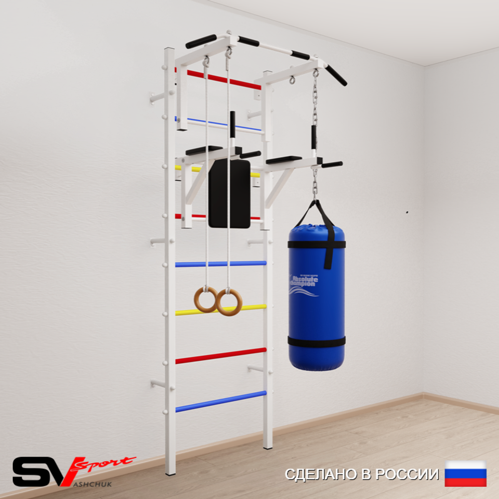 Шведская стенка Sv Sport 5712 (Турник стандарт/Брусья/Кольца/Цепь/Мешок 22кг)