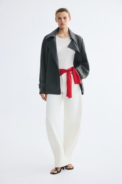 Короткий тренчкот из смеси лиоцелла - H&M