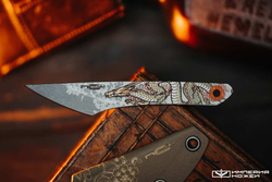 Нож NC Custom KOI Dragon, Grey