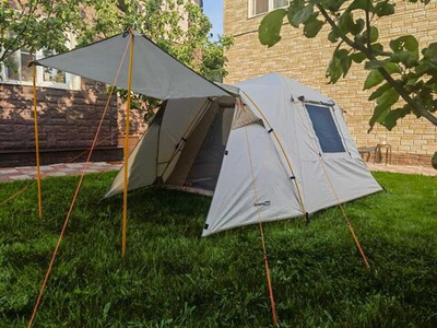 4-х местная автоматическая палатка с навесом для путешествий и кемпинга Nature camping 89