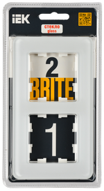 BRITE Рамка 2-местная РУ-2-2-Бр стекло белый RE IEK