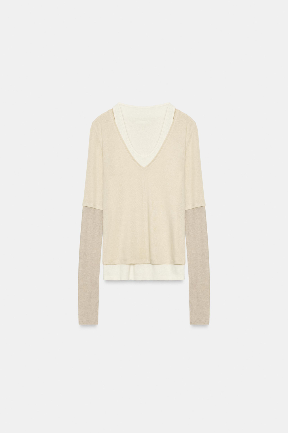 ФУТБОЛКА С ТРОЙНЫМИ ДЛИННЫМИ РУКАВАМИ — ZARA