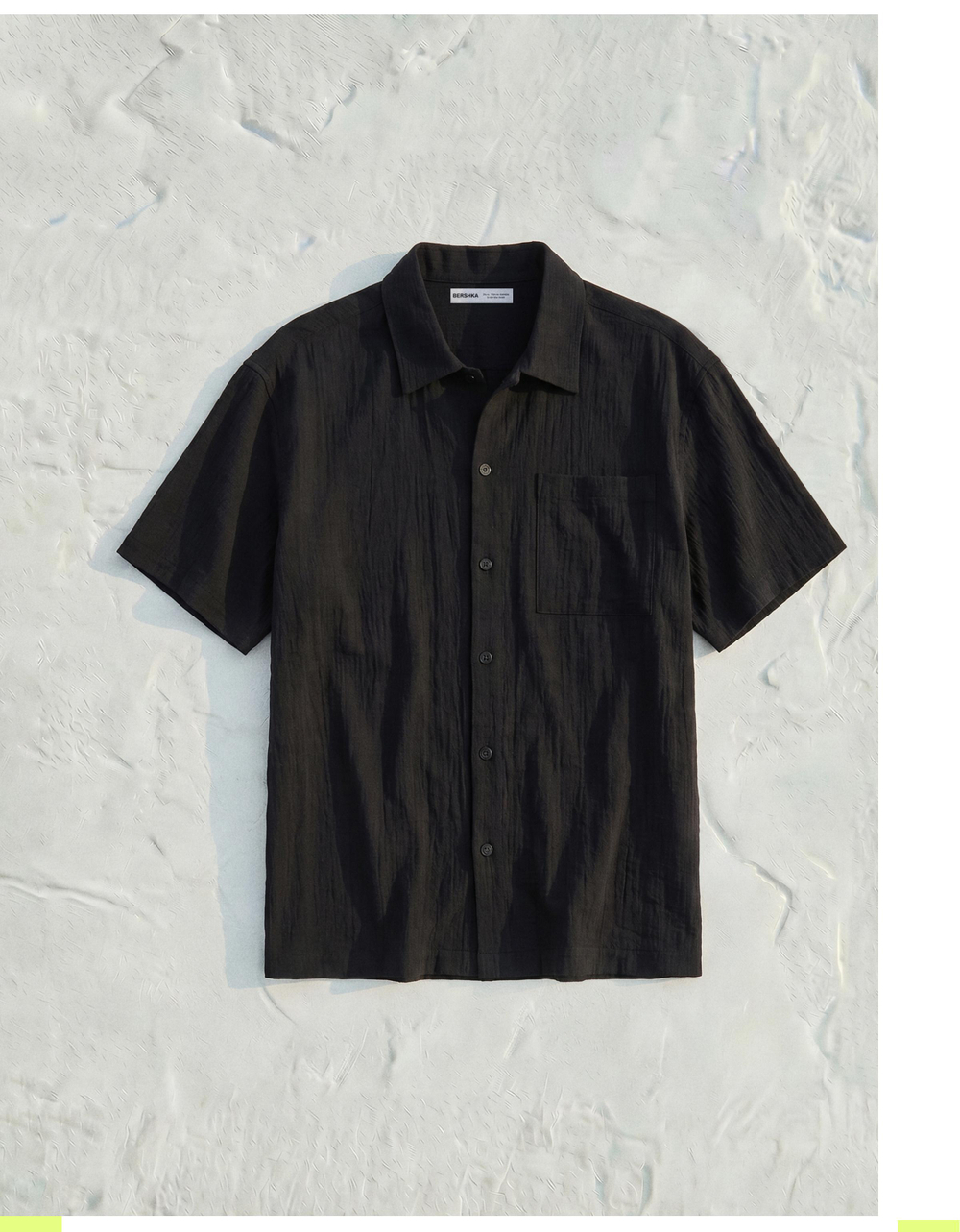 Мужская плиссированная рубашка boxy fit с коротким рукавом - BERSHKA