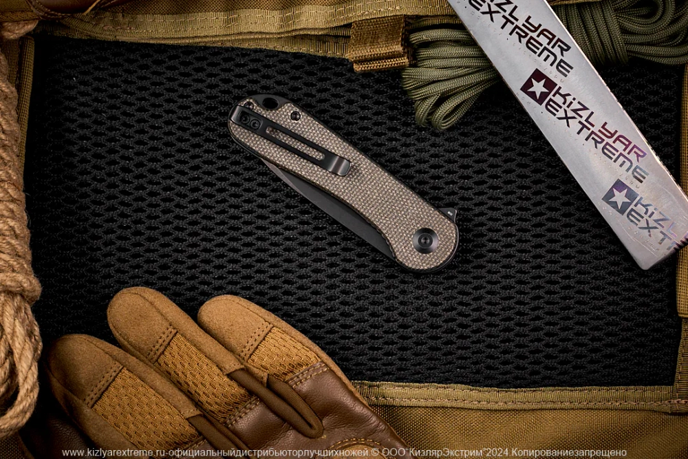 Нож Civivi Elementum C907Z сталь D2 BlackWash рукоять Dark Green Micarta