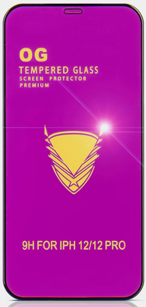 Защитное стекло для i-Phone 12/12 Pro 6.1" OG Purple чёрное