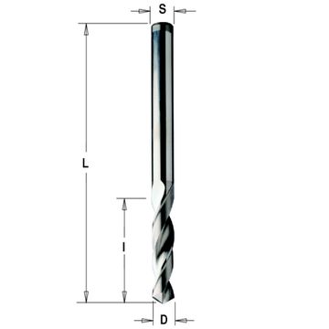 Сверло сквозное 2x25x50 Z=2 S=2 LH CMT 363.020.12