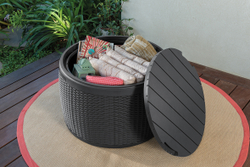 Столик - ящик под ротанг Keter Circa Rattan grey