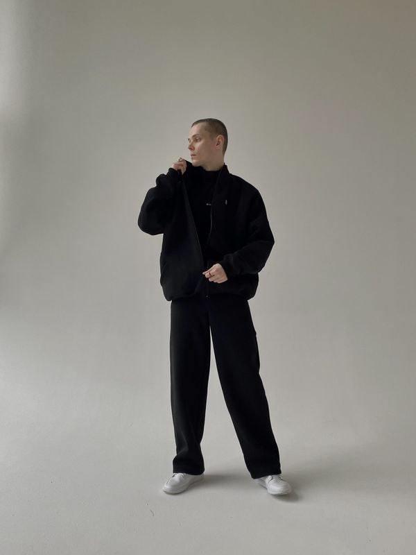 Брюки Wide Sweatpants черные - фото 6