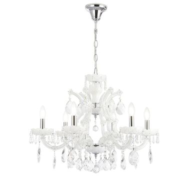Хрустальная люстра 6*Е14 Blanca re SP6 хром/белый Crystal Lux