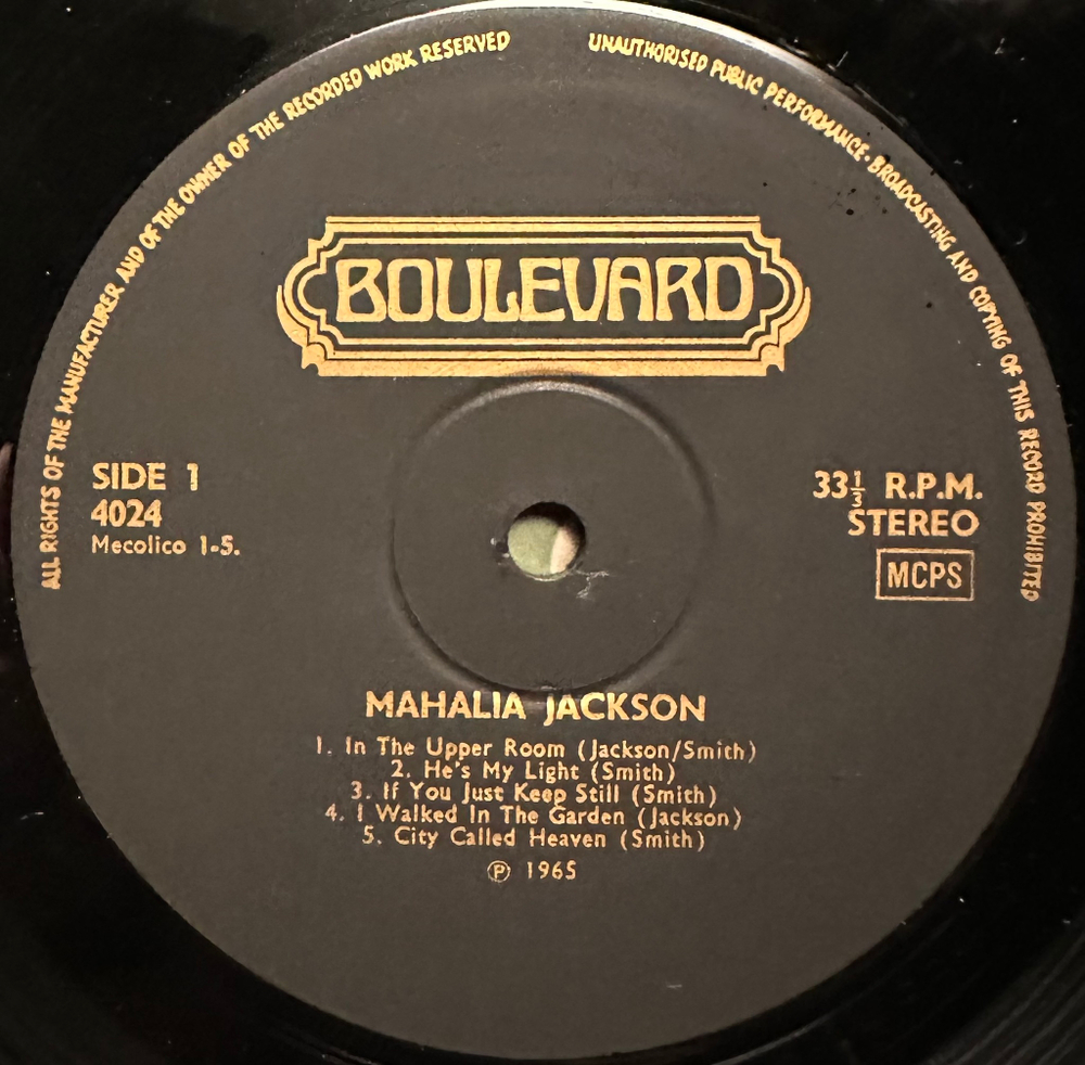 Mahalia Jackson - Mahalia Jackson (Англия 1971г.)