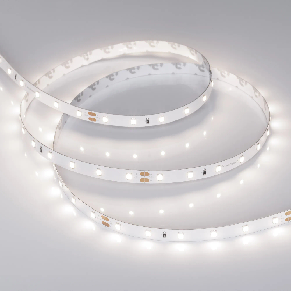 Светодиодная лента RT-A60-8mm 24V Day4000 CRI98 (7.2 W/m, IP20, 2835, 5m) (Arlight, Открытый) 021408(2)