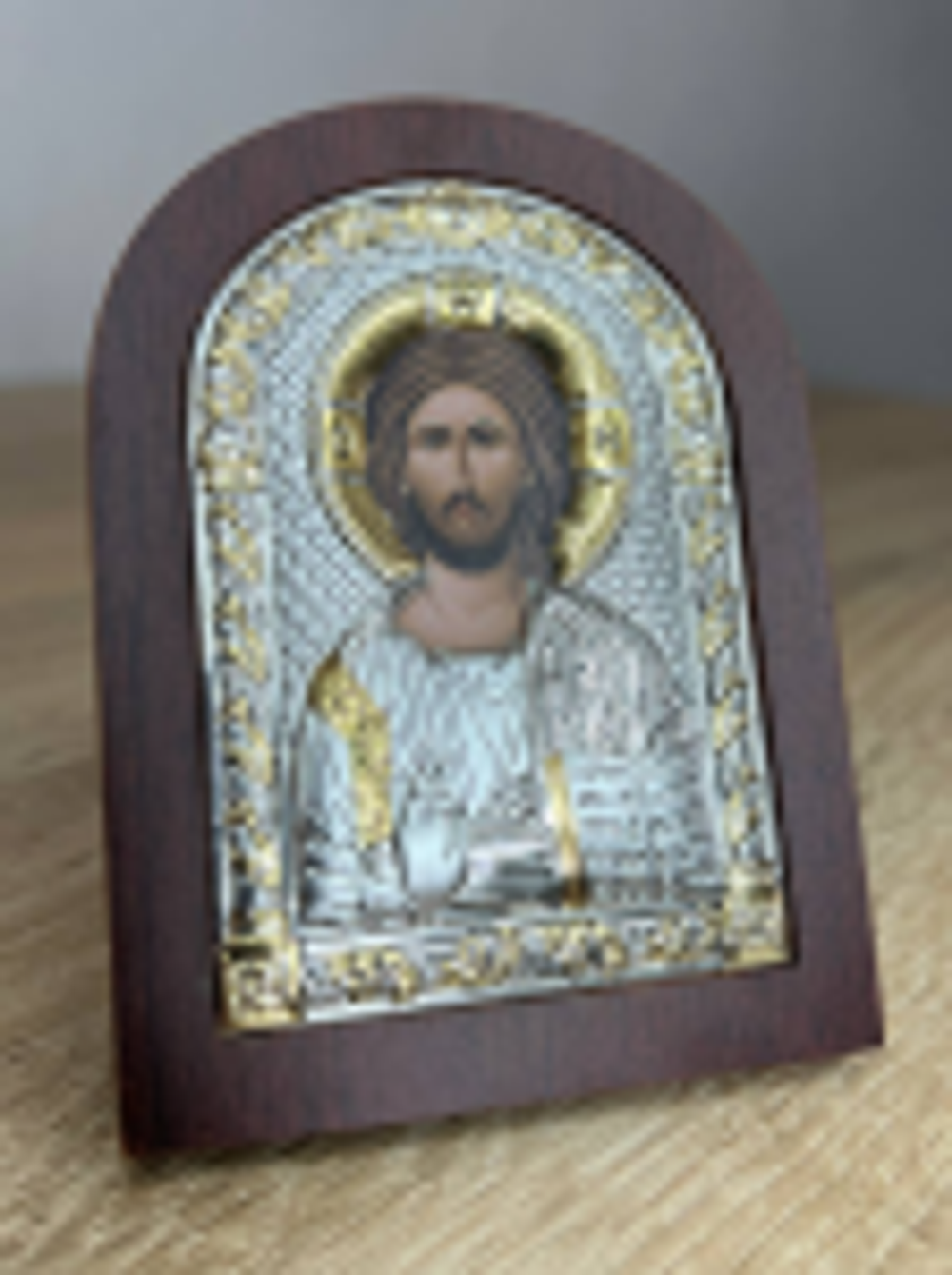 Спаситель, икона арочная, красное дерево, 57х75 — комплектация