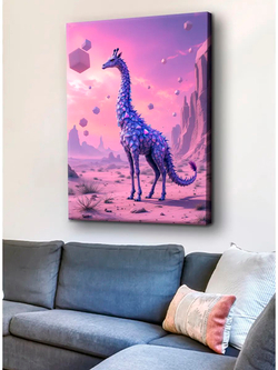 Картина "Кристальный жираф", для интерьера 50х70см 1шт., на деревянном подрамнике