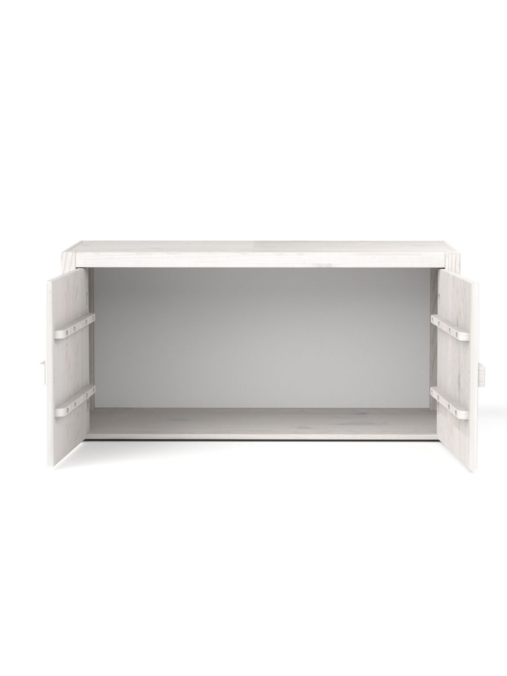 Антресоль 105х50х50, Карлос, 2 двери, массив сосны, белый воск, Dipriz