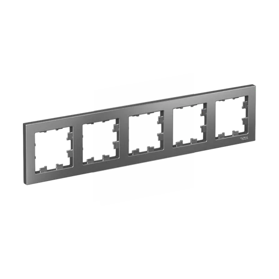 Рамка пластиковая на 5 постов универсальная Systeme Electric AtlasDesign Сталь ATN000905