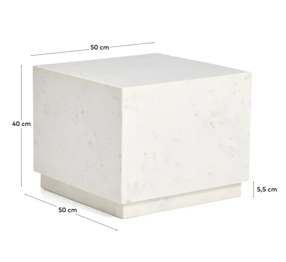 Журнальный столик Sorein из белого мрамора 50 x 50 см